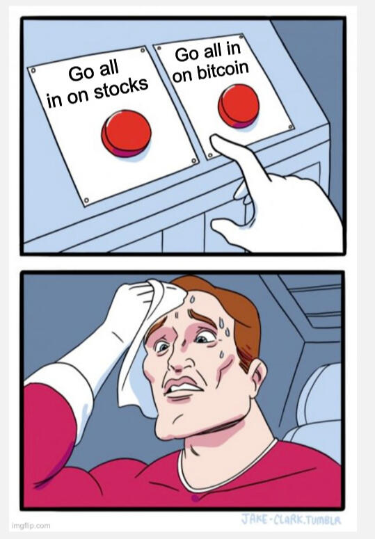 Stocks and Bitcoin Red Button!